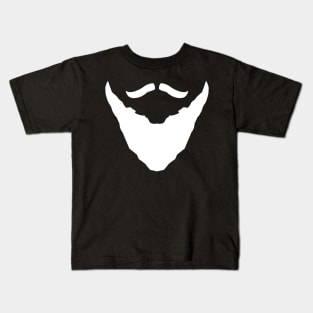 Magnificent beard and mustache (in white) Kids T-Shirt